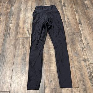 AMERICAN APPAREL Black High Rise Shiny Leggings Pants Size Small